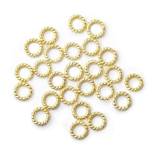 5mm Vermeil Twisted Jump Rings 25 pieces per bag