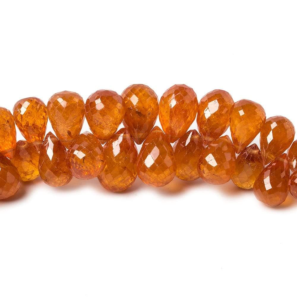 5x3-10x6mm Mandarin Garnet Faceted Tear Drop Beads 8 inch 110 pieces AAA