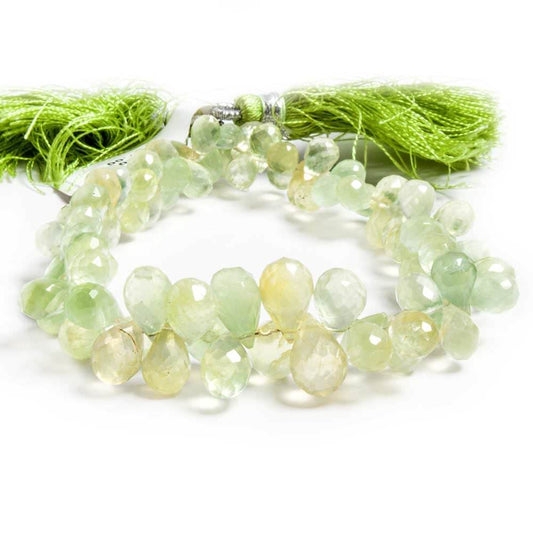 5x3-11x7mm Prehnite faceted tear drop beads 8 inch 80 pieces