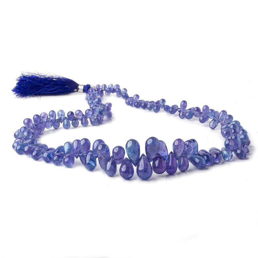 5x3-13x8mm Tanzanite plain tear drop beads 16 inch 155 pieces AA Grade