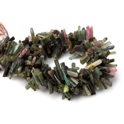 5x3-14x3mm Multi Color Tourmaline top drilled Natural Crystals 7.75 inch 88 beads AA