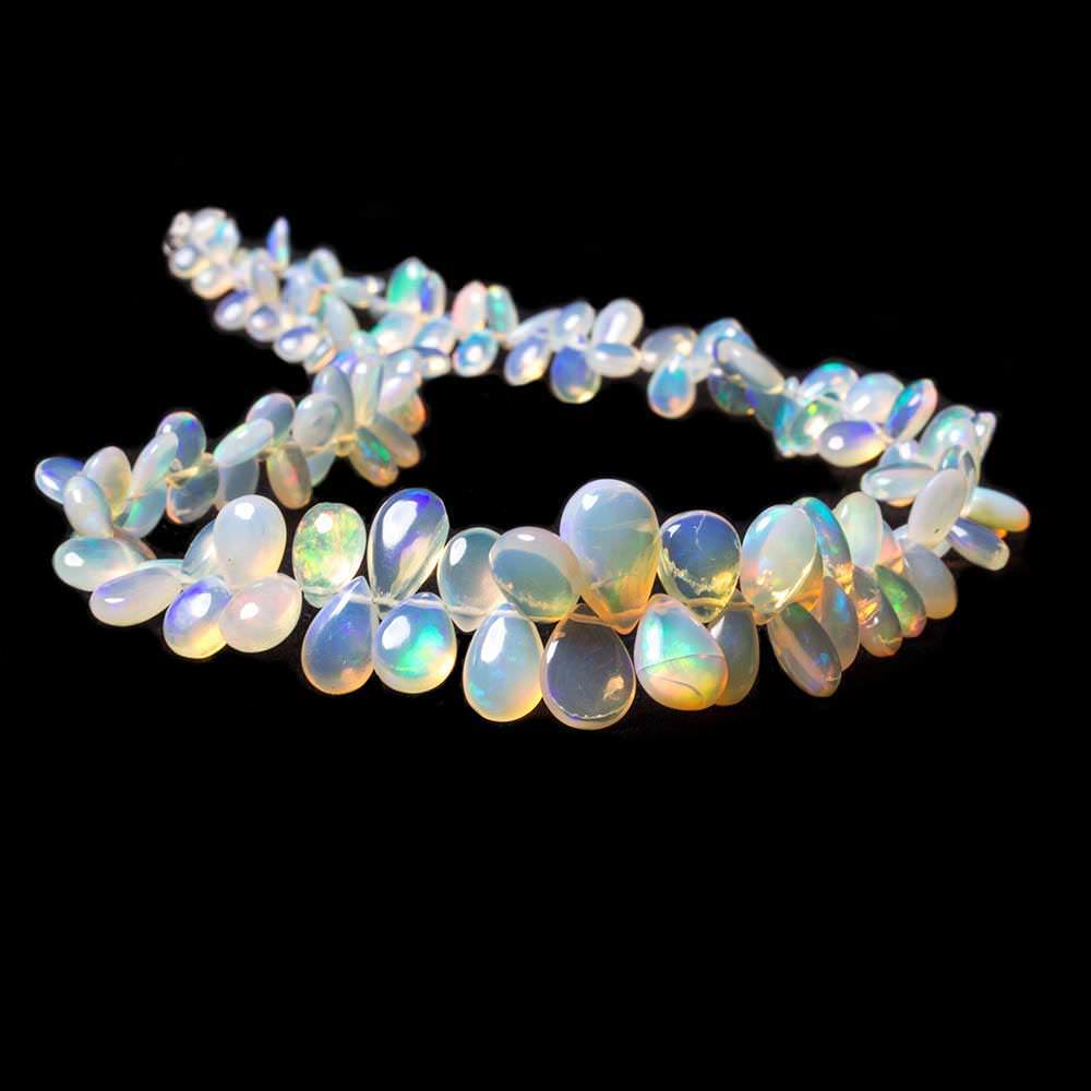 5x3-14x9mm Ethiopian Opal Plain Pear Beads 16 inch 127 pieces AA Grade