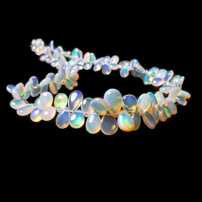 5x3-14x9mm Ethiopian Opal Plain Pear Beads 16 inch 127 pieces AA Grade