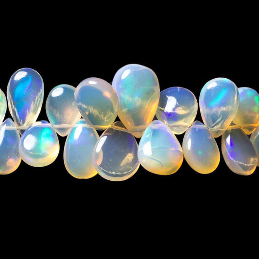 5x3-14x9mm Ethiopian Opal Plain Pear Beads 16 inch 127 pieces AA Grade