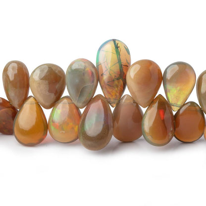 5x3-15x8mm Golden Ethiopian Opal Plain Pear Beads 8 inch 55 pieces AA Grade