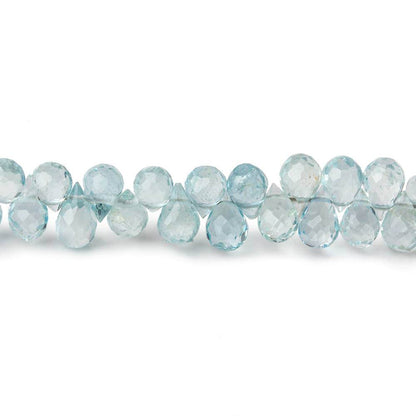 5x3-6x3mm Aquamarine faceted petite tear drop beads 8 inch 116 pieces