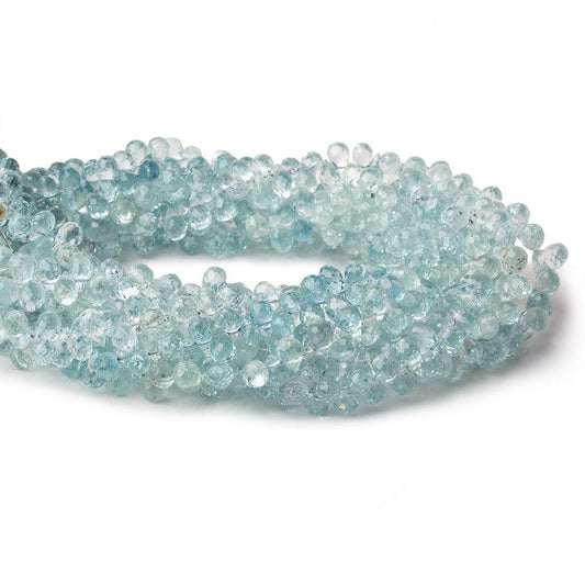 5x3-6x3mm Aquamarine faceted petite tear drop beads 8 inch 116 pieces