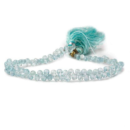 5x3-6x3mm Aquamarine faceted petite tear drop beads 8 inch 116 pieces