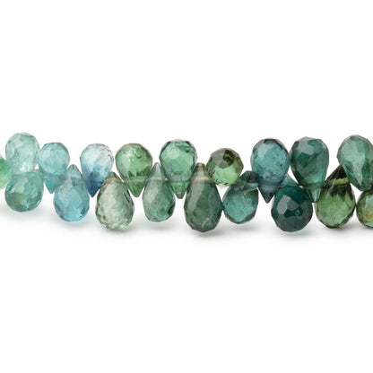 5x3-6x4mm Indicolite & Green Tourmaline Faceted Tear Drop 16 inch 187 Beads AA
