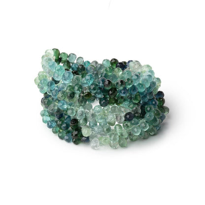 5x3-6x4mm Indicolite & Green Tourmaline Faceted Tear Drop 16 inch 187 Beads AA