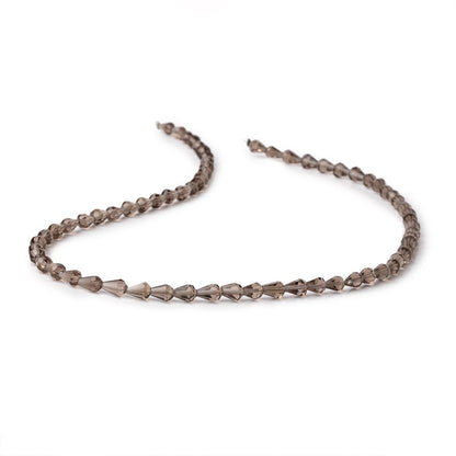 5x3-6x4mm Smoky Quartz Straight Drilled Faceted Tear Drops 14.5 inch 60 Beads