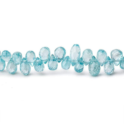 5x3-7x4mm Blue Zircon Faceted Tear Drop Beads 8 inch 85 pieces