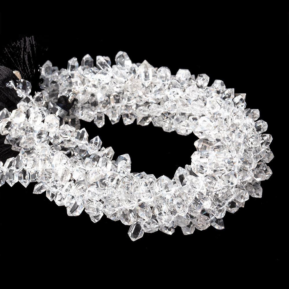 5x3-7x4mm Double Terminated Crystal Quartz Beads 7.5 inch 66 pieces
