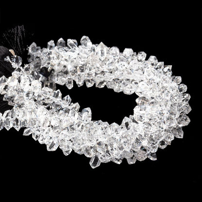 5x3-7x4mm Double Terminated Crystal Quartz Beads 7.5 inch 66 pieces