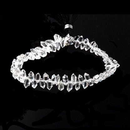 5x3-7x4mm Double Terminated Crystal Quartz Beads 7.5 inch 66 pieces