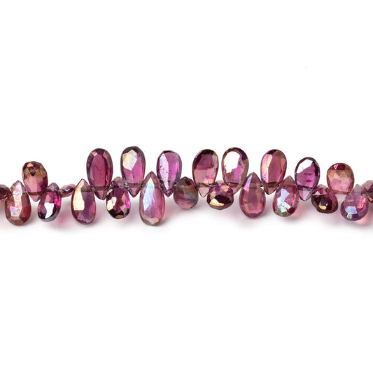 5x3-7x4mm Mystic Garnet Faceted Pear Beads 8 inch 78 pieces