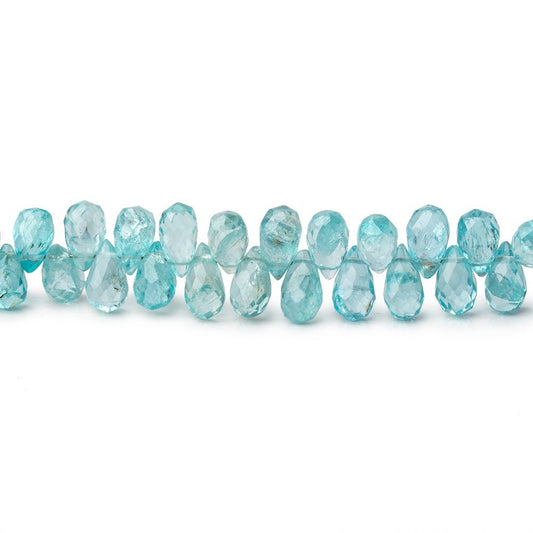 5x3-7x4mm Poolwater Blue Apatite Faceted Tear Drop Beads 8 inch 84 pieces