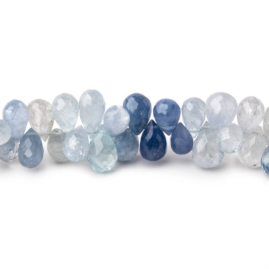 5x3-8x6mm Ceylon Sapphire Faceted Tear Drop Beads 7.5 inch 90 pieces AA