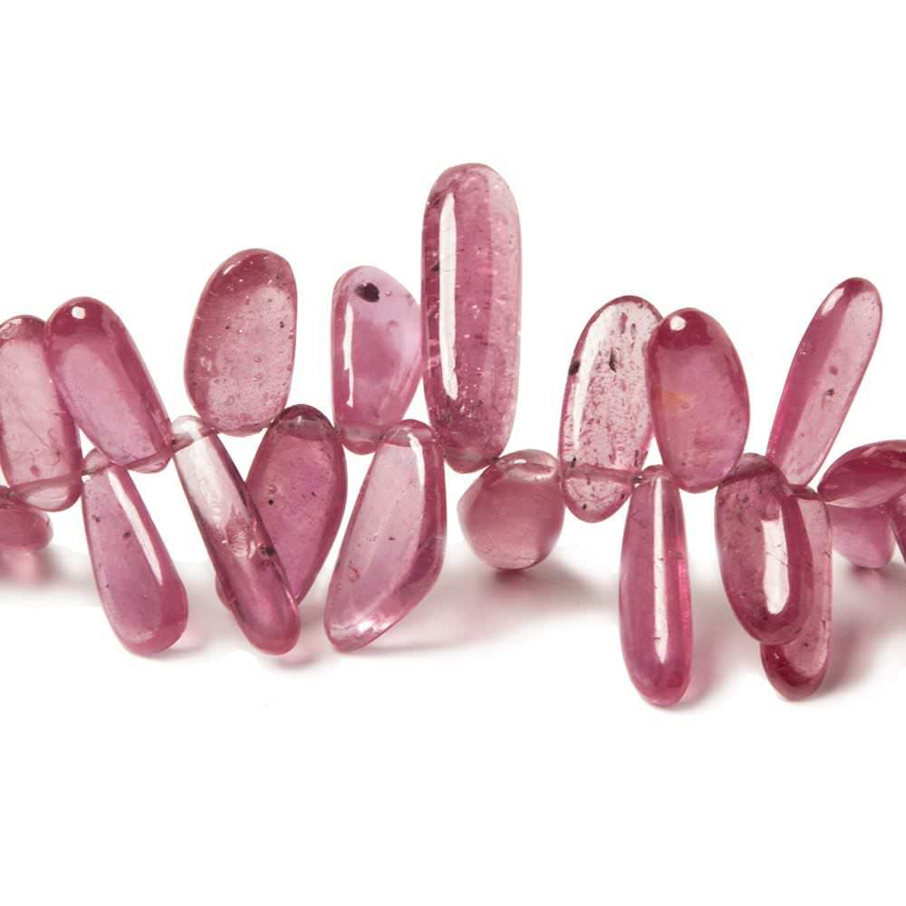 5x3-9x4mm Ruby glass filled plain free shape beads 18  inch 210 pieces