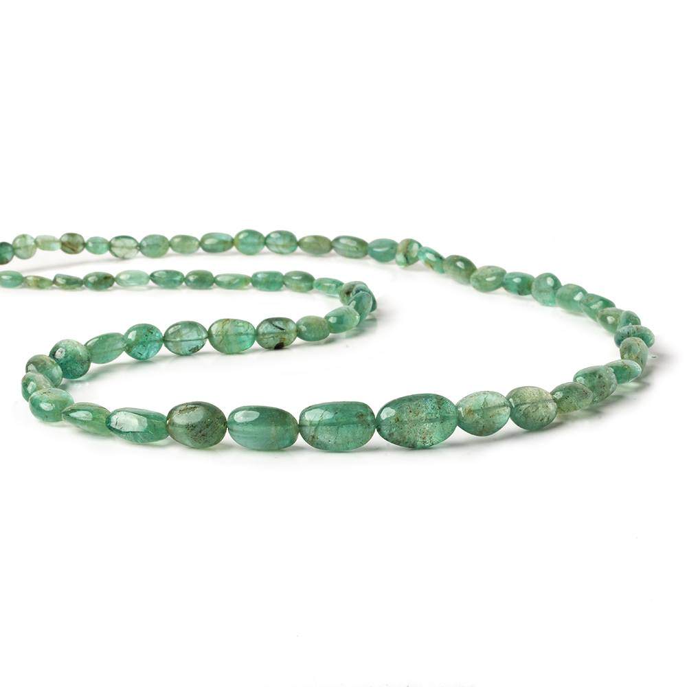 5x3.5-10x7mm Zambian Emerald plain nugget beads 18 inches 64 pieces A