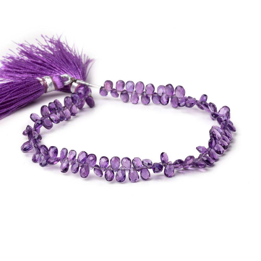 5x3mm Amethyst Faceted Pear Beads 8 inch 108 pieces