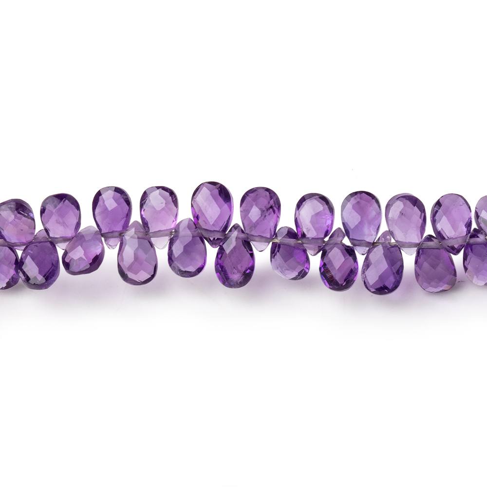 5x3mm Amethyst Faceted Pear Beads 8 inch 108 pieces