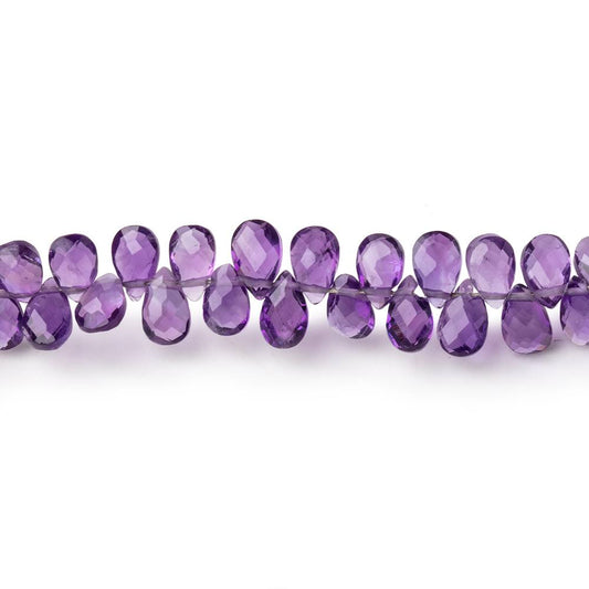 5x3mm Amethyst Faceted Pear Beads 8 inch 108 pieces