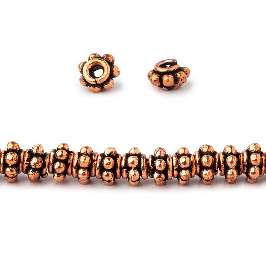 5x3mm Antiqued Copper Spacer Beads 8 inch 63 pieces