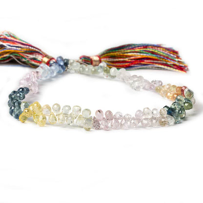 5x3mm Ceylon Sapphire Beads Tear Drop Briolette 8.75 inch 143 pieces