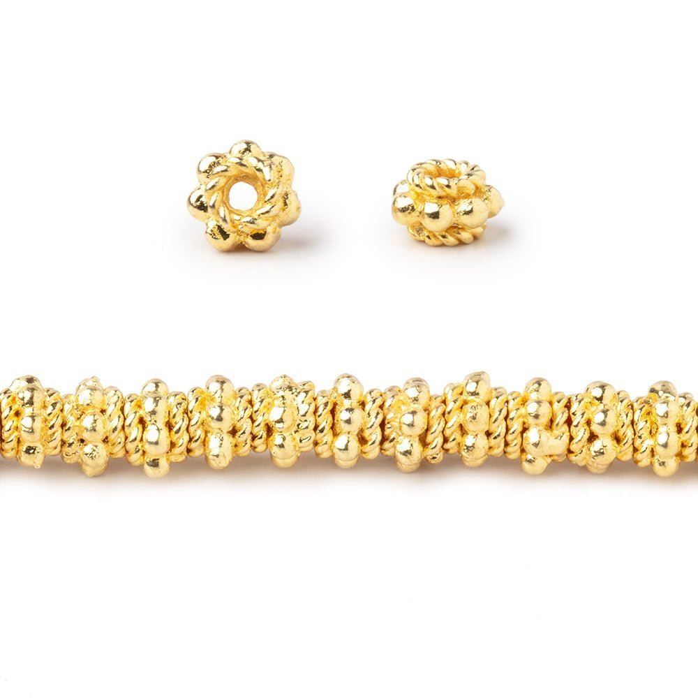 5x3mm Daisy & Twist Stack Spacer Beads 8 inch 60 pieces