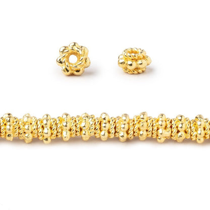 5x3mm Daisy & Twist Stack Spacer Beads 8 inch 60 pieces