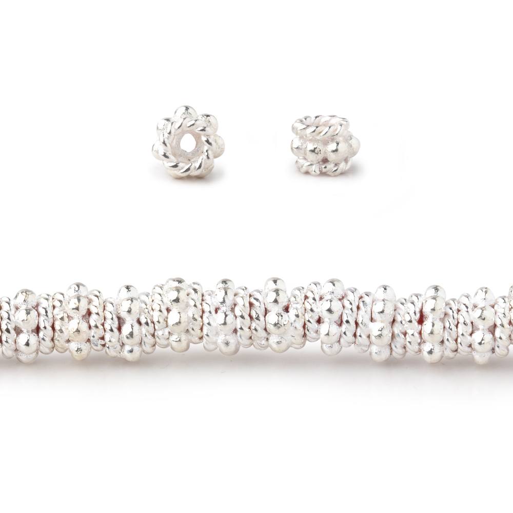 5x3mm Daisy & Twist Stack Spacer Beads 8 inch 60 pieces