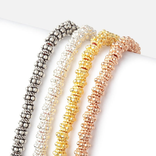 5x3mm Daisy & Twist Stack Spacer Beads 8 inch 60 pieces