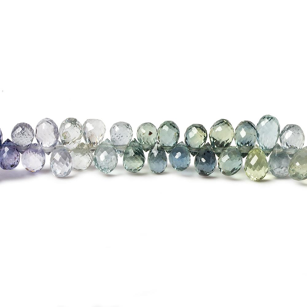 5x3mm Multi Color Sappphire Faceted Tear Drop Beads 7.5 inch 126 pieces