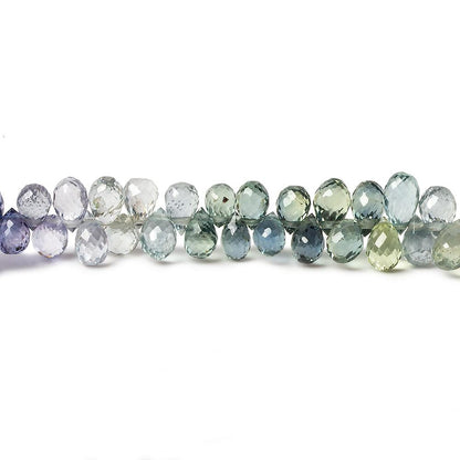 5x3mm Multi Color Sappphire Faceted Tear Drop Beads 7.5 inch 126 pieces