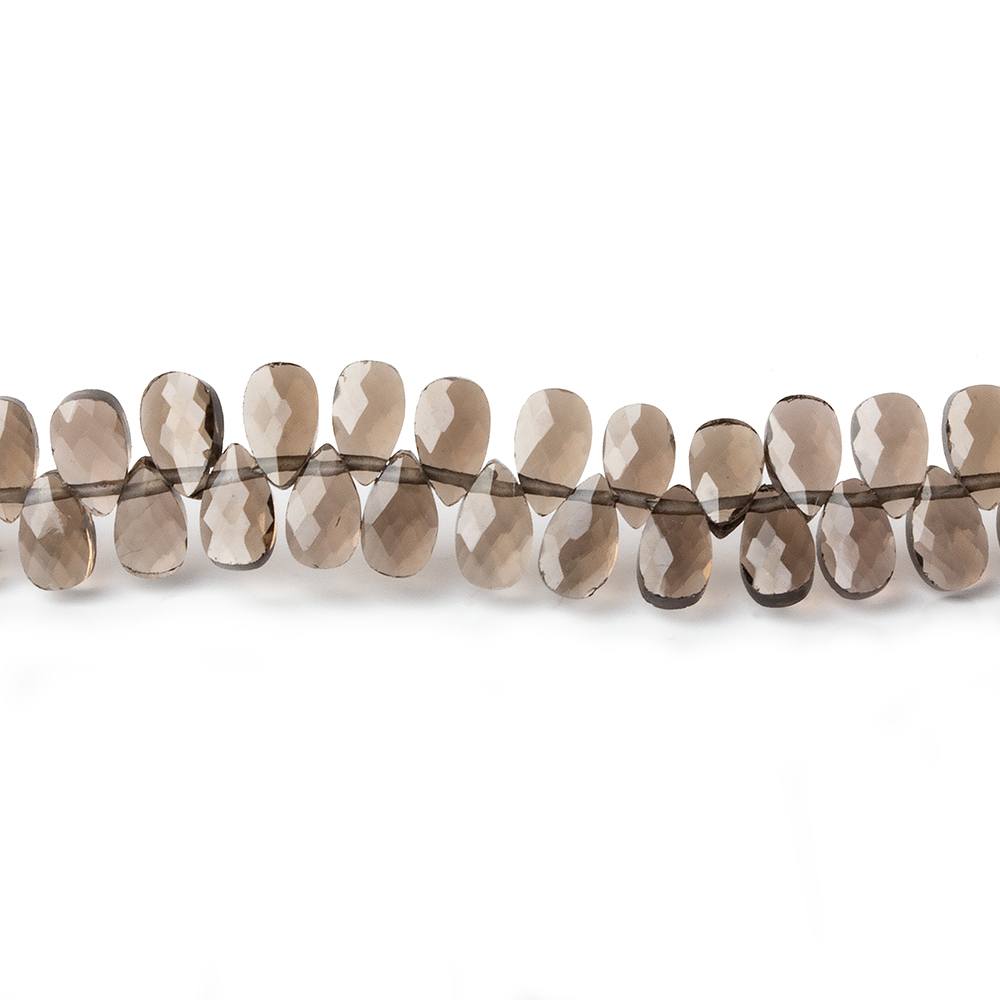 5x3mm Smoky Quartz Faceted Pear Bead 8 inch 115 pieces