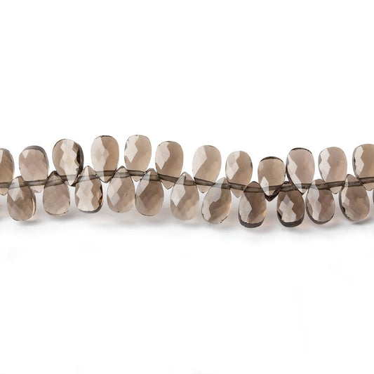 5x3mm Smoky Quartz Faceted Pear Bead 8 inch 115 pieces