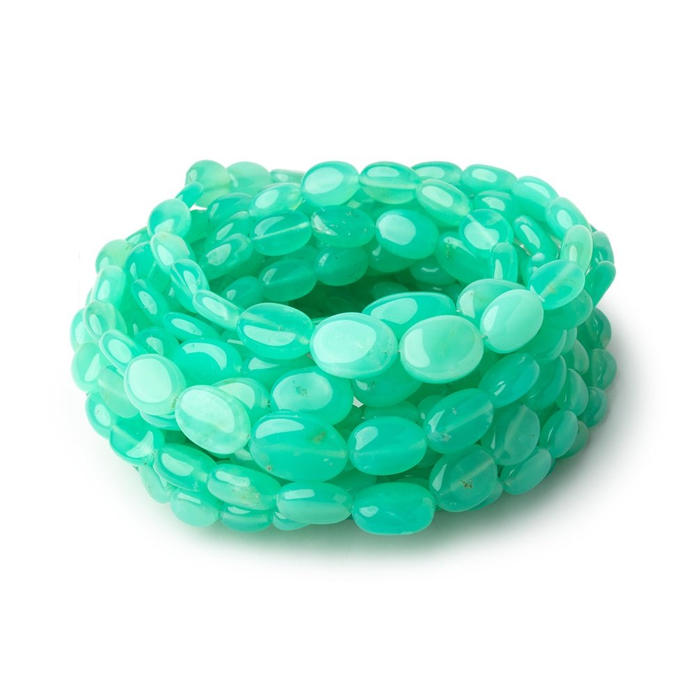 5x4-11x9mm Tanzanian Green Opal Plain Oval Beads 18 inch 57 pieces AAA