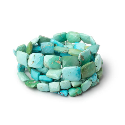 5x4-12x9mm Sleeping Beauty Turquoise Faceted Rectangles 16 inch 48 Beads