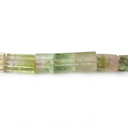 5x4-16x6mm Polychromatic Tourmaline Natural Tubes 18 inch 42 Beads AA