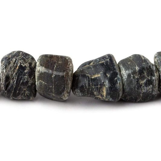 5x4-17x10mm Alluvial Green Sapphire Natural Crystal Beads 14 inch 53 pieces