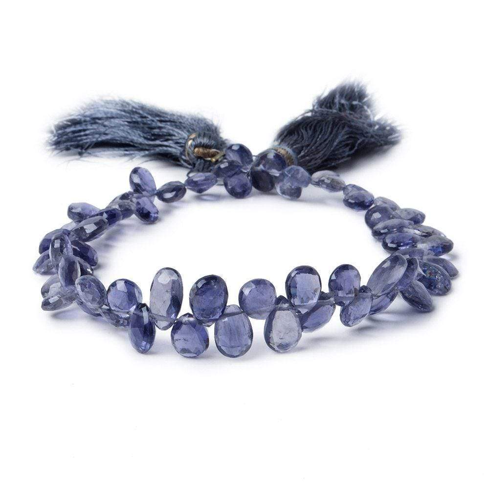 5x4-6x4mm Iolite Pear Briolette Beads 8 inch 70 pieces AAA