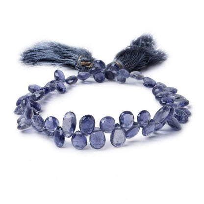 5x4-6x4mm Iolite Pear Briolette Beads 8 inch 70 pieces AAA