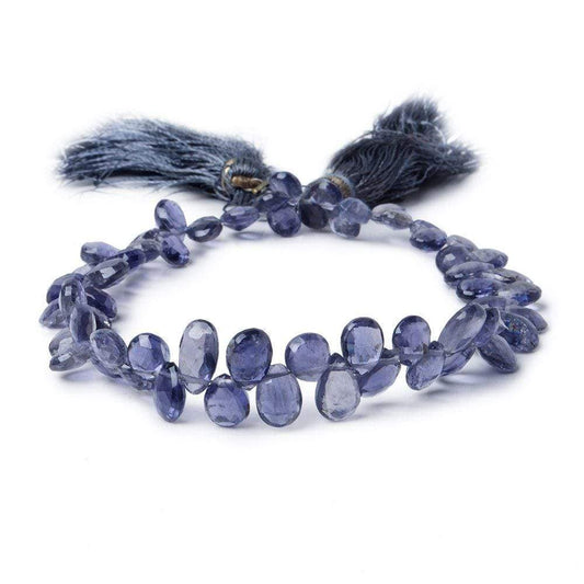 5x4-6x4mm Iolite Pear Briolette Beads 8 inch 70 pieces AAA