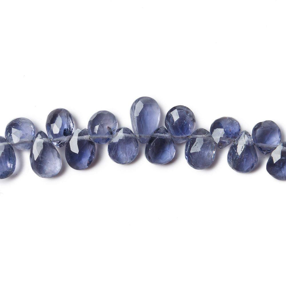 5x4-6x4mm Iolite Pear Briolette Beads 8 inch 70 pieces AAA