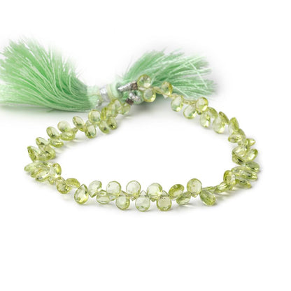 5x4-6x5mm Peridot Faceted Pear Beads 8 inch 75 pieces