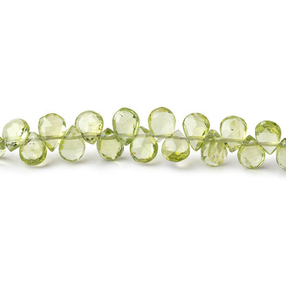 5x4-6x5mm Peridot Faceted Pear Beads 8 inch 75 pieces