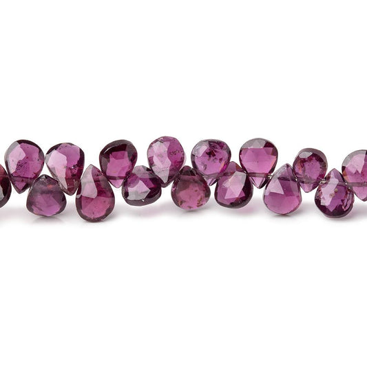 5x4-6x5mm Rhodolite Garnet Faceted Pear Beads 9 inch 74 pieces