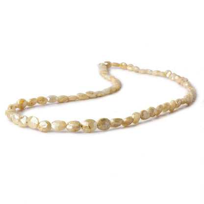 5x4-6x5mm Silverite Yellow Sapphire straight drilled faceted ovals 15 inch 69 beads