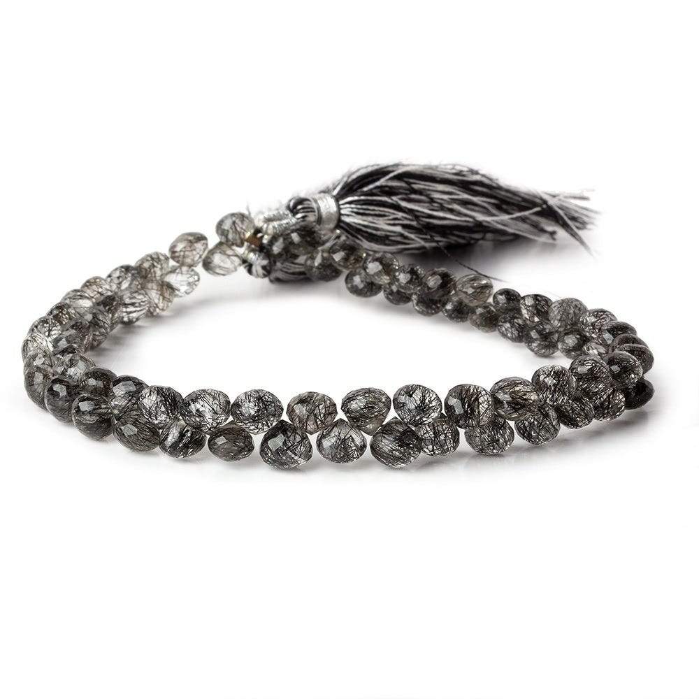 5x4-6x5mm Tourmalinated Quartz Faceted Candy Kiss 8.5 inch 68 beads AA